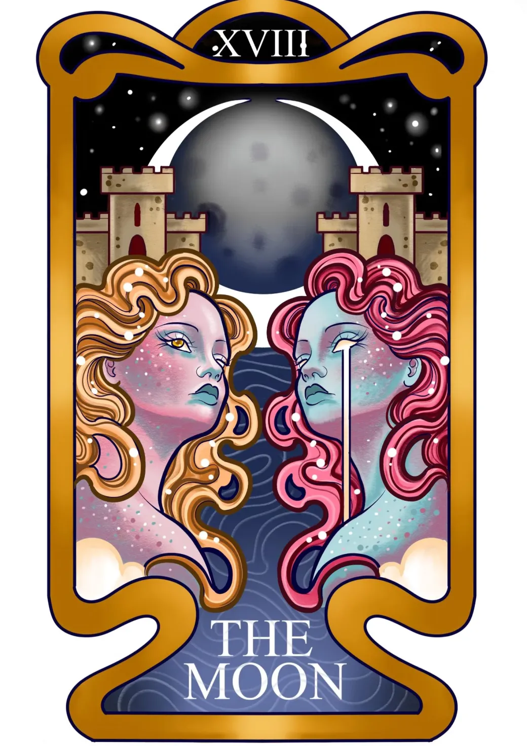 Major Arcana Baby Tee - XVIII The Moon