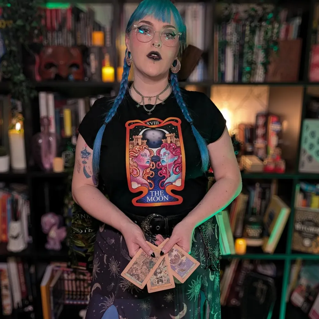 Major Arcana Baby Tee - XVIII The Moon
