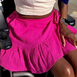 Mary Cotton Gauze Wrap Skirt - Peony