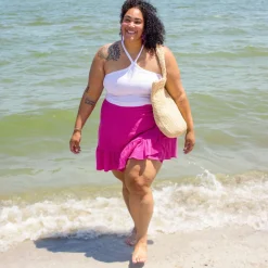 Mary Cotton Gauze Wrap Skirt - Peony