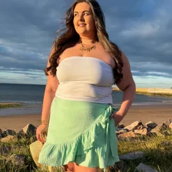 Mary Cotton Gauze Wrap Skirt - Pistachio