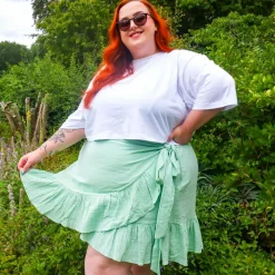 Mary Cotton Gauze Wrap Skirt - Pistachio