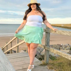 Mary Cotton Gauze Wrap Skirt - Pistachio