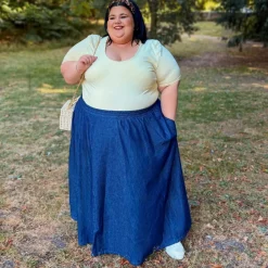 Maxi Chambray Skirt - Denim