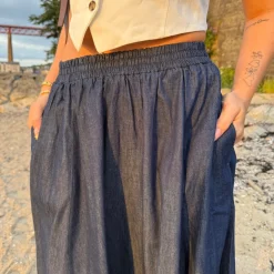Maxi Chambray Skirt - Denim