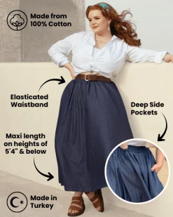 Maxi Chambray Skirt - Denim