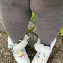 Merino Wool Tights - Silver Lining