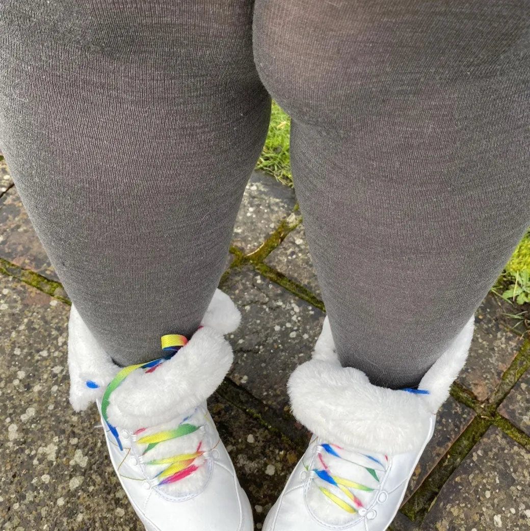 Merino Wool Tights - Silver Lining