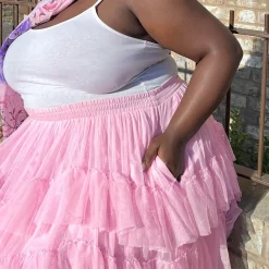 Mesh Skirt - Flushing Pink