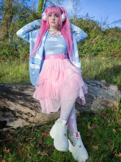 Mesh Skirt - Flushing Pink