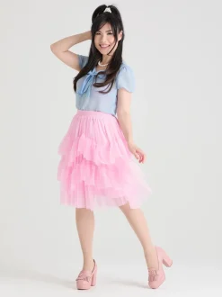 Mesh Skirt - Flushing Pink