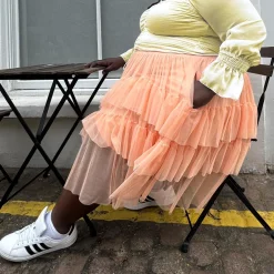 Mesh Skirt - Peach Mousse
