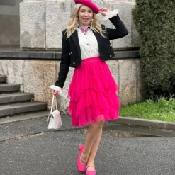 Mesh Skirt - Pomegranate