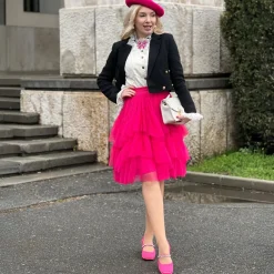 Mesh Skirt - Pomegranate