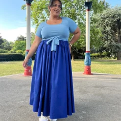 Midaxi Tee Poplin Dress - Duo Blue