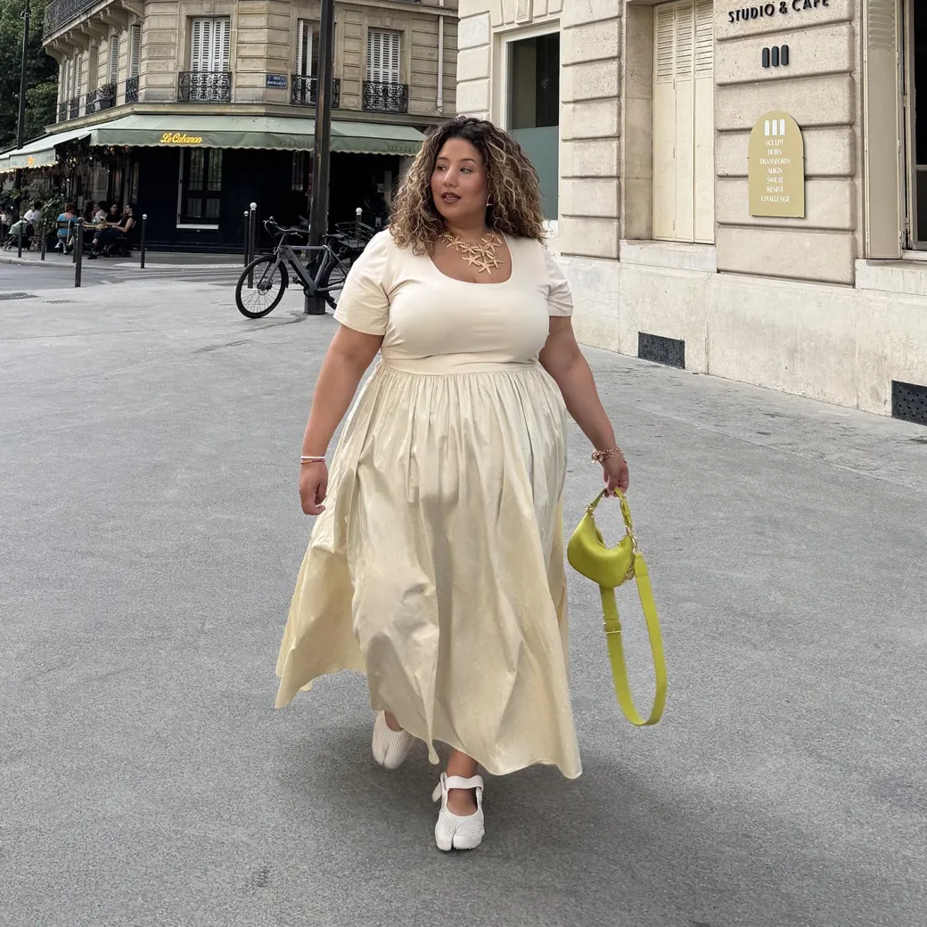 Midaxi Tee Poplin Dress - Oatmeal