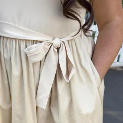 Midaxi Tee Poplin Dress - Oatmeal