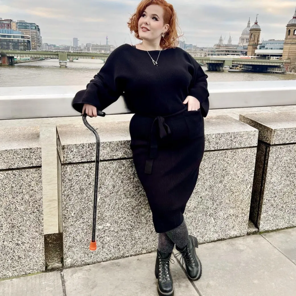 Midi Knitted Cocoon Dress - Black
