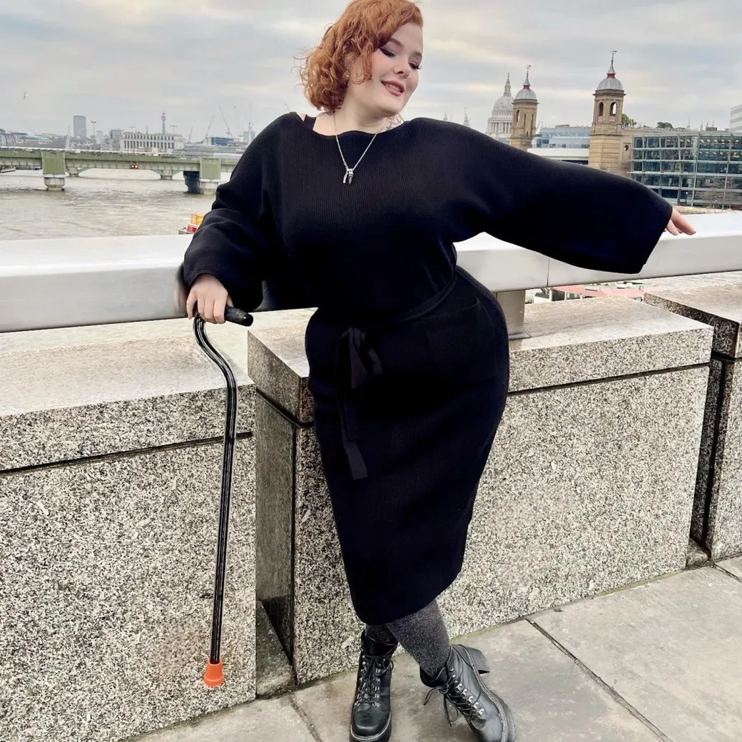 Midi Knitted Cocoon Dress - Black