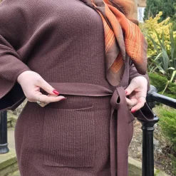 Midi Knitted Cocoon Dress - Hot Chocolate