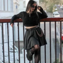 Mini-Flare Skirt - Charcoal