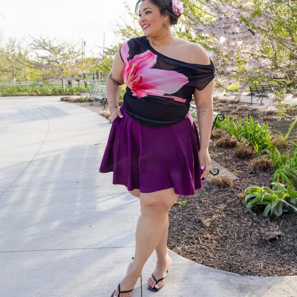 Mini-Flare Skirt - Mulberry