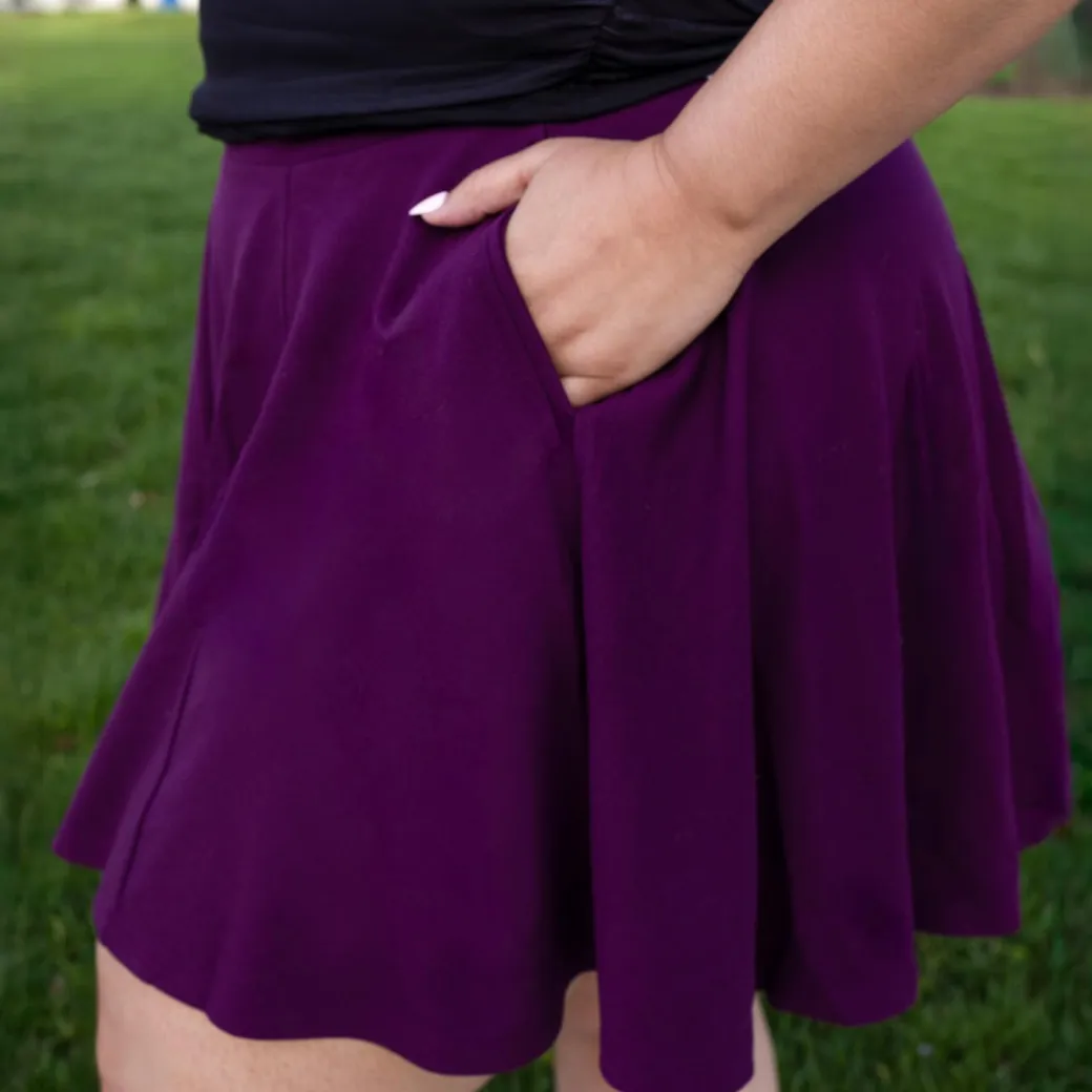 Mini-Flare Skirt - Mulberry