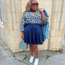 Mini-Flare Skirt - Navy