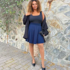 Mini-Flare Skirt - Navy