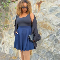 Mini-Flare Skirt - Navy