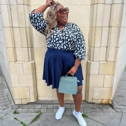 Mini-Flare Skirt - Navy