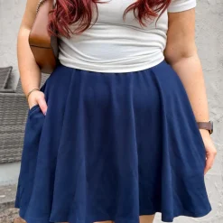 Mini-Flare Skirt - Navy