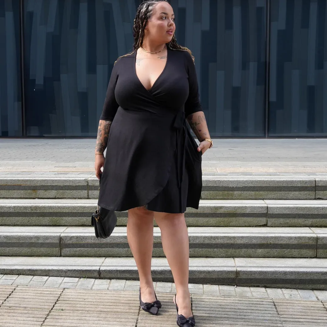 Mini Wrap Dress - Black