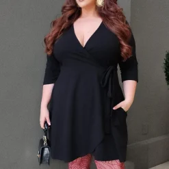 Mini Wrap Dress - Black