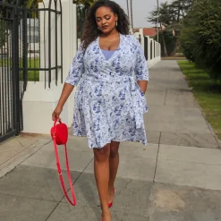 Mini Wrap Dress - Passion au Jardin - L'Amour Bleu