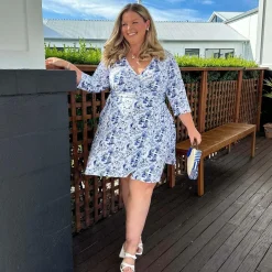 Mini Wrap Dress - Passion au Jardin - L'Amour Bleu