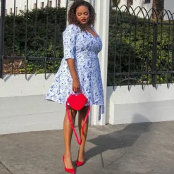 Mini Wrap Dress - Passion au Jardin - L'Amour Bleu
