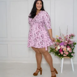 Mini Wrap Dress - Passion au Jardin - L'Amour Rose