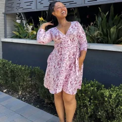 Mini Wrap Dress - Passion au Jardin - L'Amour Rose