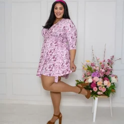 Mini Wrap Dress - Passion au Jardin - L'Amour Rose