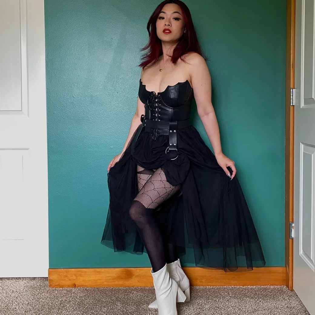 Mock Garter Fishnets - Venom