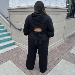 Organic Cotton Adjustable Joggers - Black