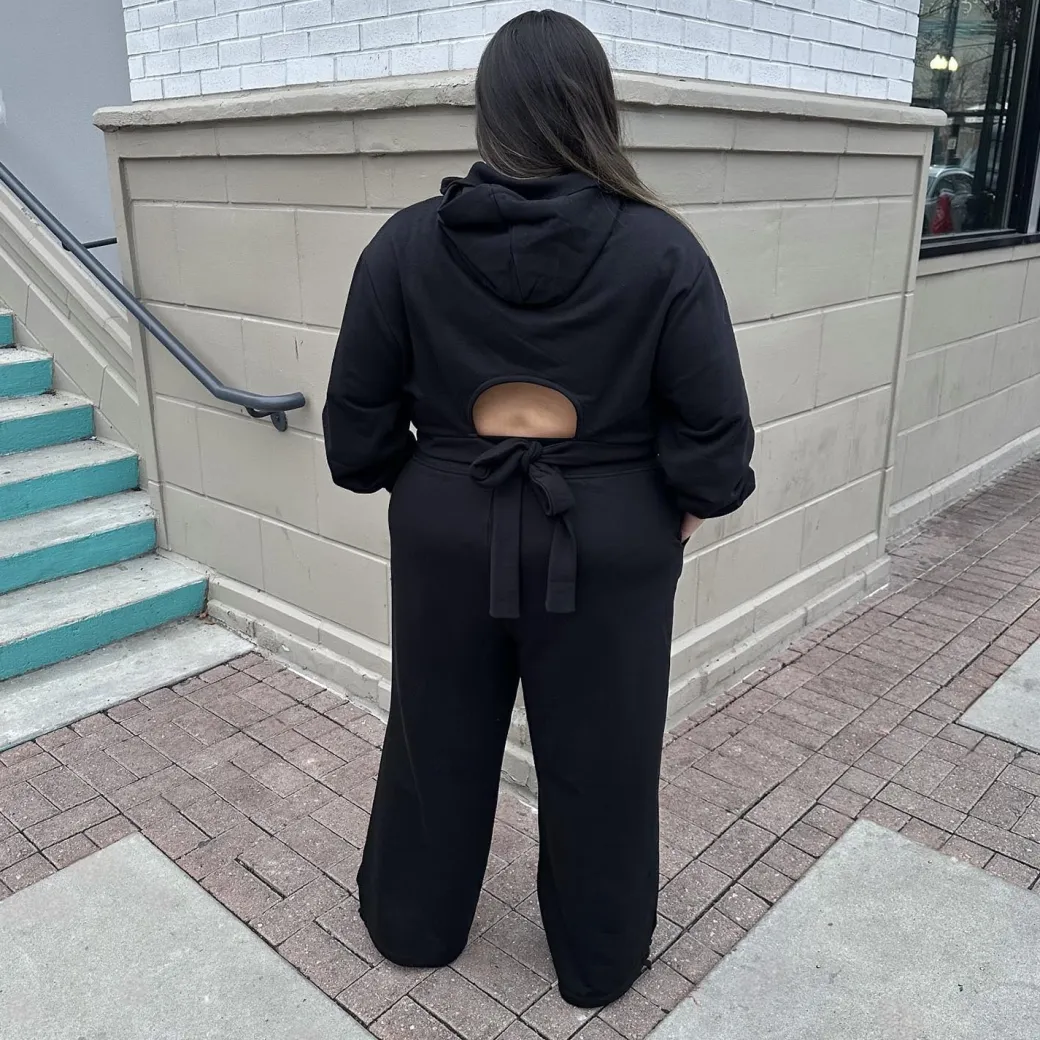 Organic Cotton Adjustable Joggers - Black