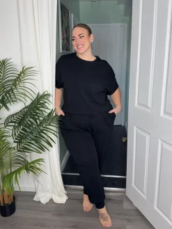Organic Cotton Boxy Tee - Plain Black
