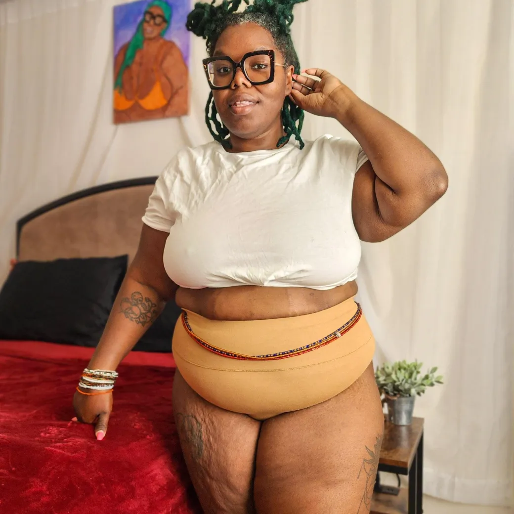Organic Cotton Cheeky High Leg Knickers - Caramel