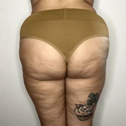 Organic Cotton Cheeky High Leg Knickers - Caramel
