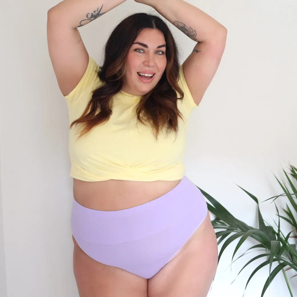 Organic Cotton Cheeky High Leg Knickers - Cassis de Violet