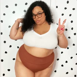 Organic Cotton Cheeky High Leg Knickers - Root Beer