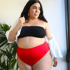 Organic Cotton Cheeky High Leg Knickers - Lobster