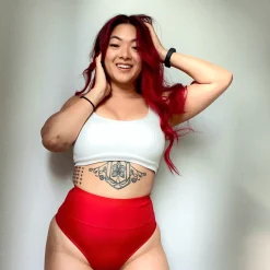 Organic Cotton Cheeky High Leg Knickers - Lobster